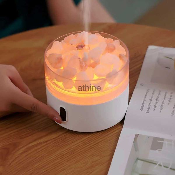 Humidificateurs Diffuseur d'huile essentielle et d'arôme USB en pierre de cristal, humidificateur avec lampe chaude pour appareils ménagers, brumisateur électrique d'aromathérapie YQ240122