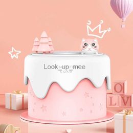 Humidificateurs Mignon chat gâteau Mini humidificateur d'air avec lampe à LED 300 ml USB ultrasonique Cool brumisateur brumisateur muet Umidificador pour chambre bureau YQ230926