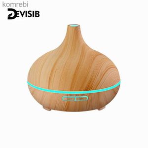 Humidificateurs DEVISIB 300 ml arôme huile essentielle diffuseur Grain de bois ultrasons brume fraîche humidificateur 7 LED couleur pour bureau maison chambre L240115