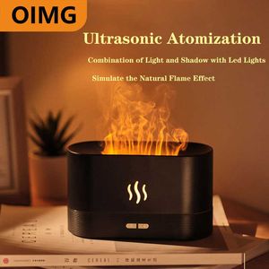 Humidifiers Dome Cameras 180ML USB Essential Oil Diffuser Simulation Flame Ultrasonic Humidifier Home Office Air Freshener Fragrance Sooth Sleep T220924