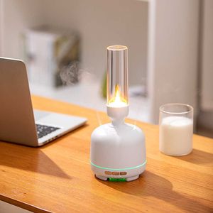 Luchtbevochtigers Elektrische aroma-essentiële diffuser Ultrasone luchtbevochtiger voor slaapkamer Luxe kaarsverlichting Lampmist