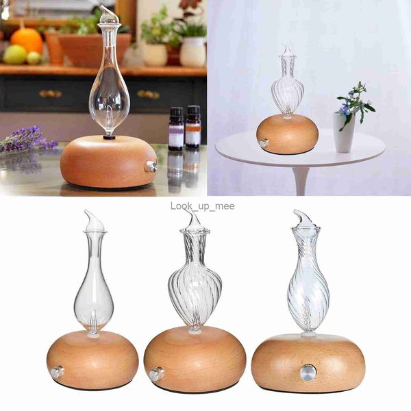 Humidificateurs Diffuseur d'huile essentielle Pure à nébulisation électrique, dessus en verre, parfums aromatiques, humidificateur d'air par atomisation, lampe de nuit pour le bureau et la maison YQ230927