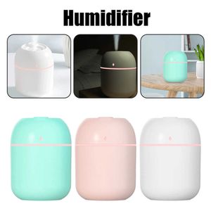 Humidificateurs Diffuseurs d'huiles essentielles USB Humidificateur d'air muet Mini diffuseur d'arôme Décoration de bureau 220 ml DC Mist Maker avec lumière LED