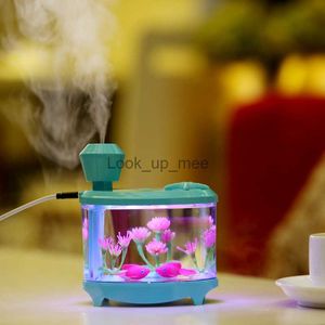 Humidificateurs Aquarium lumière LED humidificateur diffuseur d'air purificateur atomiseur diffuseur d'huile essentielle diffuseur de brume aromatique brumisateur Aquarium YQ230926