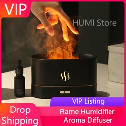 Humidificateurs Humidificateur d'air de flamme Portable USB 180 ml 200 ml pulvérisateur de feu réaliste diffuseur d'arôme d'huile essentielle livraison directe liste VIP