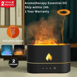 Luchtbevochtigers Vlamluchtbevochtiger Ultrasone aromatherapie Luchtbevochtigers Diffusers Volcano Mist Maker Geur etherische olie Aromaverspreider YQ230927