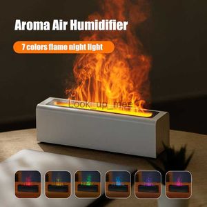 Humidificateurs Diffuseur d'arôme de flamme humidificateur d'air ultrasonique fabricant de brume fraîche diffuseur d'huile essentielle 7 couleurs humidificateur pour salon chambre YQ230927