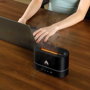 Humidificateurs Flame Effect Air Humidificateur 1/3 / 5H USB Smart Timing LED AROMATHÉRAPE AROMATHÉRAPIE DIFUSER SIMULATION FIRE FLAME HUMIDIFICATION