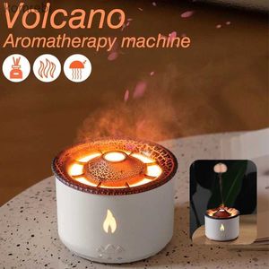 Humidificateurs Flamme volcan humidificateur arôme diffuseur ultrasons brumisateur LED huile essentielle feu méduse diffuseur parfum HomeL240115
