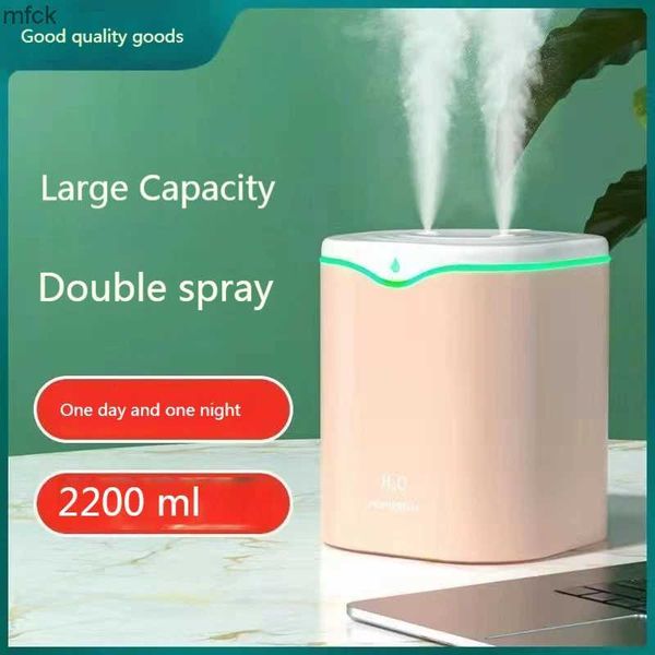 Humidificateurs Lampes à parfum 2000 ml USB Humidificateur double pulvérisation port d'huile aromathérapie Humificador cool brume brouillard purifier pour le bureau à domicile