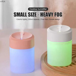 Bevochtigers geurlampen 200 ml luchtbevochtiger USB voor huishoudelijke auto aroma diffuserolie met kleurrijke licht mini ultrasone luchtbevochtiger