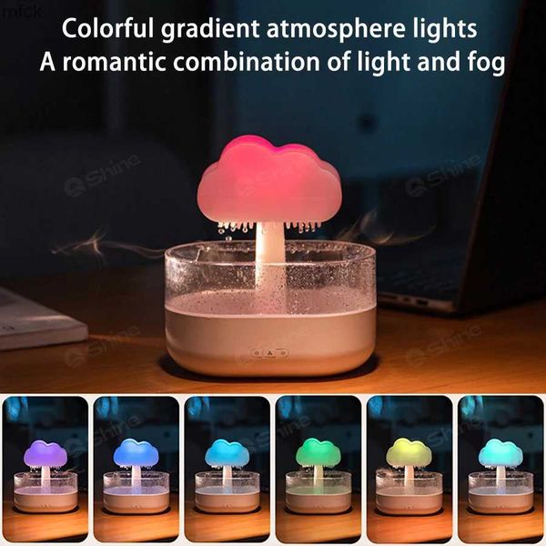 Humidificateurs Lampes de parfum 2023 nuage de pluie Humidificateur Raindrop Humidificateur H2O Air humidificateur Arôme Diffuseur Aromatherapy Diffuseur pour la maison