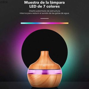 Humidificateurs Lampes parfums 300 ml Humidificateur aromathérapie diffuseur Air Appliance Vaporizer Evaporateur Ultrasonic Wood Grain Aromatificateurs