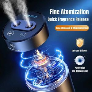 Humidificateurs Lampes à parfum 380 ml Double pulvérisation Véhicule Air Humidificateur USB Charging Mini Diffuseur d'huile avec une légère lumière sans fil AROME Humidificateur