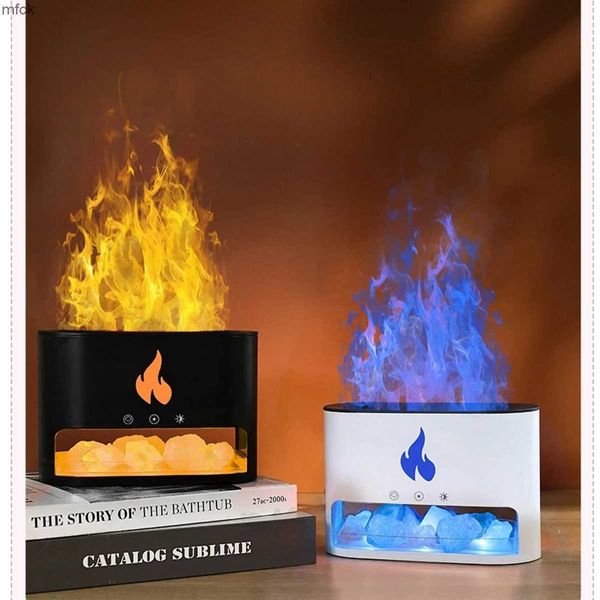 Humidificateurs Lampes à parfum Ficheur Humidificateur Crystal Salt Rock Fire lampe volcano