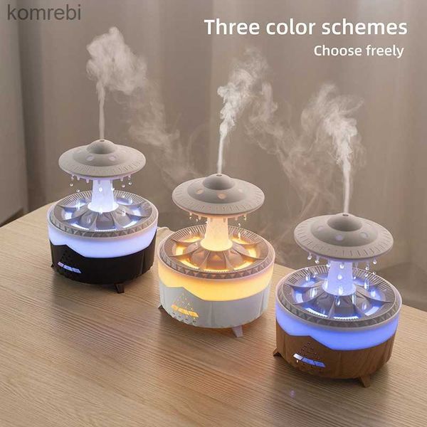 Humidificadores Venta caliente Humidificador de gota de agua colorido Luz nocturna para el hogar Hongo Escritorio Silencio Nube de lluvia Aromaterapia MachineL240115