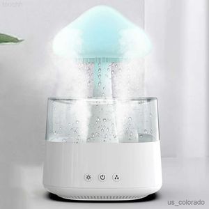 Humidificadores Humidificadores Humidificador De Aire De Hongos Hogar Dormitorio Lámpara De Aromaterapia Calmante Gotas De Agua Sonidos Difusor Humidificador Nube De Lluvia Luz NocturnaL20309015