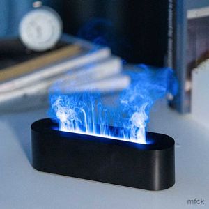 Humidificateurs Diffuseur d'arôme simulé innovant feu de glace flamme froide diffuseur d'huile essentielle USB brume humidificateur d'air lumière colorée pour la maison