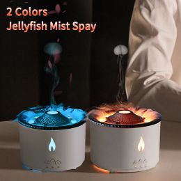 Humidificateurs Jellyfish Volcano Flame Flame Aroma Air Humidificateur Diffuseur Huile essentielle Solat électrique pour le parfum Home Fool Maker