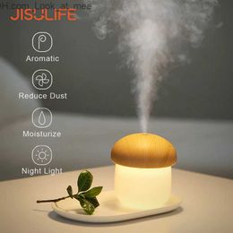 Luchtbevochtigers JISULIFE Mini-luchtbevochtiger Geurverspreider voor thuis Baby-auto Luchtbevochtiger 250 ml Leuke Paddestoel Mist-luchtbevochtiger met nachtverlichting Q230901