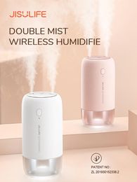 Humidificateurs JISULIFE humidificateur sans fil pour maison voiture humidificateur d'air Humidificador Mini diffuseur d'arôme Portable 500ML brumisateur avec lumière