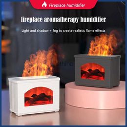 Humidificateurs Mi nouveau humidificateur de diffuseur d'arôme de flamme de cheminée 270ML humidificateur ultrasonique de lampe d'huile essentielle de Simulation d'usb pour la maison YQ240122