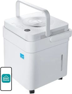 Bevochtigers Midea Cube 50 Pint ADMIDIFier voor kelder en kamers thuis voor maximaal 4.500 m².Ft., Smart Control, werkt met Alexa (White)