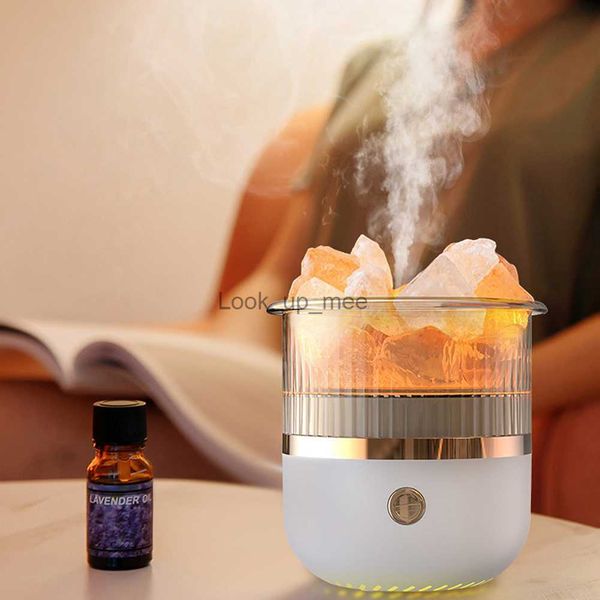 Humidificateurs Mini Machine d'aromathérapie muet pierre de sel diffuseur d'arôme d'huile essentielle mise hors tension automatique avec lumière LED pour le bureau à domicile YQ230927