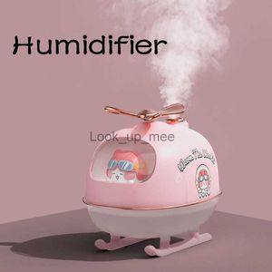 Humidificateurs Mini dessin animé hélicoptère arôme humidificateur d'air USB diffuseur d'huile essentielle électrique avec veilleuse chaude pour voiture bureau maison YQ230927