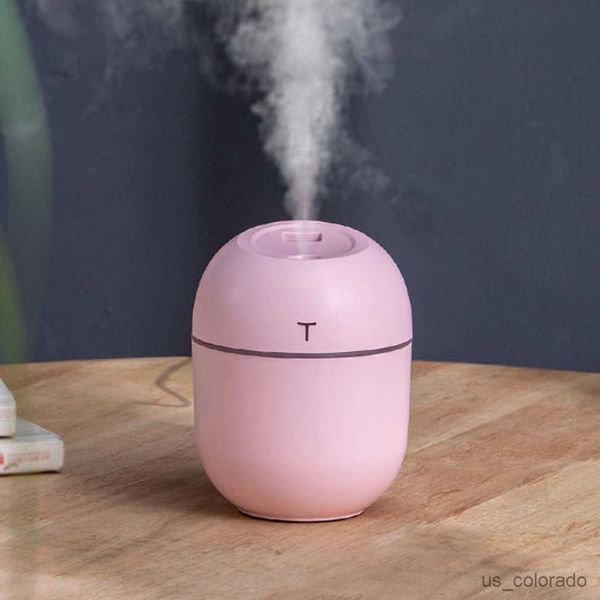 Humidificadores Mini vehículo portátil humidificado 200 ml pulverizador silencioso doméstico evitar el secado Usb carga Led humidificador de luz nocturna R230802