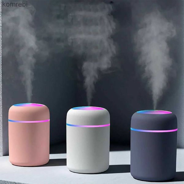 Humidificadores Mini humidificador 300 ml Dormitorio Oficina Sala de estar Difusor portátil de bajo ruido Atmósfera Luz Niebla Pulverizador Aroma Difusor L240115