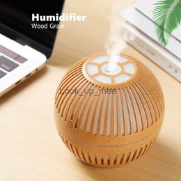 Humidificadores MINI Humidificador Difusor de aroma ultrasónico Aceite esencial Purificador de aire eléctrico Difusor Lámpara de grano de madera Aromaterapia para el hogar YQ230927