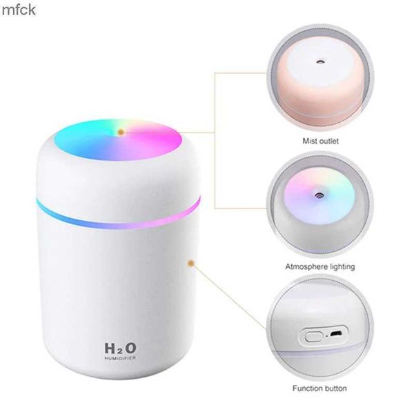 Humidificateurs Mini LED Light Cool Mist Fogger Humidificador USB RECHARGable Air Aroma Huile Diffuseur Car Humidificateurs