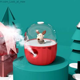 Luchtbevochtigers Mini Huisdieren in fles Rood Feestelijke luchtbevochtiger USB Oplaadbaar Draagbaar Transparant Zichtbaar Schattig Kerst Elanden Luchtbevochtigers Q230901