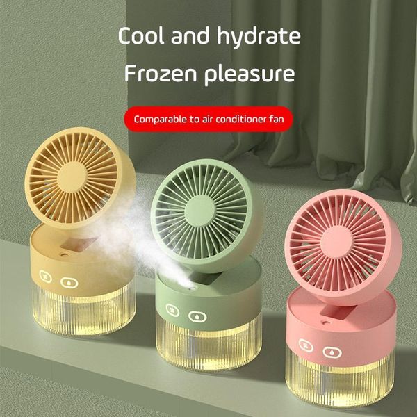 Humidificadores Mini ventilador recargable Ventilador de refrigeración por agua Mini ventilador de escritorio Dormitorio portátil USB Humidificación Spray Ventilador eléctrico Enfriador de aire