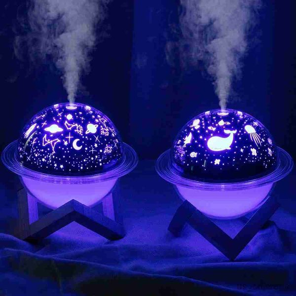 Humidificadores Mini Star Christmas Air Humidifier Usb Three-Color Home Desktop Ultrasonic Cool Mist Aromaterapia Difusor de agua con luz LED R230801