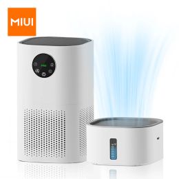 Bevochtigers Miui 2in1 Smart Air Purifier met luchtverhuidingscombinatie voor thuisallergieën en huisdierenhaar, RS in slaapkamer, H13 True HEPA -filter