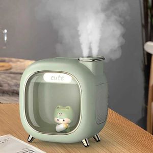 Humidificateurs Moe wa humidificateur mini USB double pulvérisation Air humidificateur Home Chambre Night Light Fragrance Hydrated Spray Air Humidificateur Gift Y240422