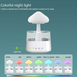 Humidificadores Hongo Lluvia Humidificador de aire Difusor de aroma eléctrico Nube de lluvia Distribuidor de olores Relajarse Gotas de agua Sonidos Luces nocturnas coloridas L230914