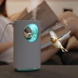 Luchtbevochtigers Muziek Luchtbevochtiger Rustgevende Stress Verlichten Natuur Vogellied 400ML USB Aroma Essentiële Olie Diffuser Lamp Humidificador Verstuiver