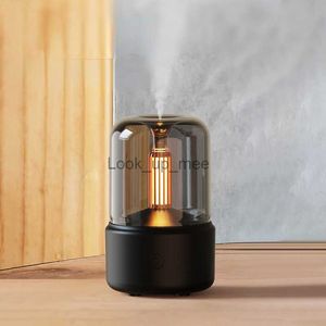 Humidificateurs Nouveau diffuseur d'arôme aux chandelles Portable 120ML USB humidificateur d'air huile essentielle brumisateur frais avec veilleuse LED YQ230927