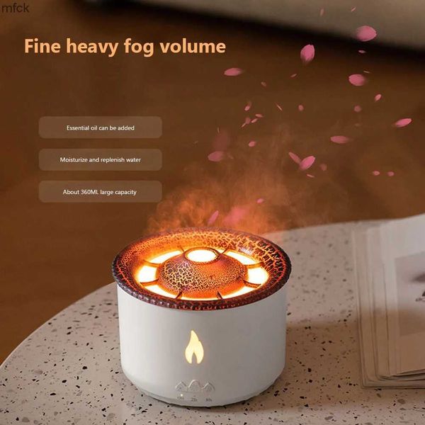 Humidificateurs Nouveaux flammes humidificateurs Humidificateur Jellyfish Aroma diffuseur Lava Volcano Design Flame Effect Air diffuseur Maker Maker