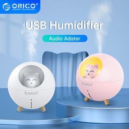 Bevochtigers orico usb luchtbevochtiger luchtdiffuser voor thuisauto schattige PET USB Fogger Mist Maker met LED Night Lamp