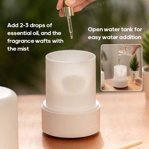 Humidificateurs Diffuseur d'aromathérapie de voiture USB portable Mini humidificateur d'air de bureau pulvérisateur de brouillard d'eau à ultrasons avec veilleuse colorée