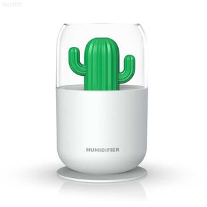 Humidificateurs silencieux petit étudiant créatif bureau vaporisateur d'air Y07 Mini Cactus arc-en-ciel veilleuse humidificateur Durable L230914