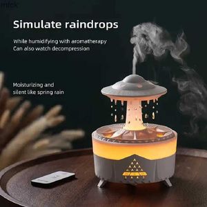 Humidificateurs Rain Drop Air Humidificateur Diffuseur d'huile 350 ml 7 couleurs lampe LED Ultrasonic Contrôle Usb Rain Cloud Aroma Diffuseur