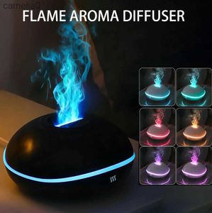 Humidificateurs diffuseur de parfum Air 7 couleurs LED huile essentielle lampe à flamme humidificateur générateur de brume ultrasonique diffuseur d'arôme L231226