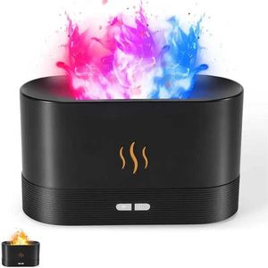 Humidificateurs Simulated Flame Air Diffuseur 7 Couleurs de flamme du diffuseur d'huile essentielle silencieuse avec protection d'arrêt automatique de la luminosité alimentée USB Y240422