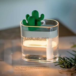 Humidificateurs Diffuseur d'humidificateur de cactus transparent 160ML lampe de couleur USB atomiseur d'ions négatifs pulvérisateur à ultrasons peut être utilisé au bureau YQ230926