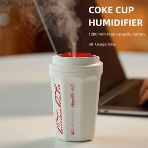 Humidificateurs Trendy Cola Cup Humidificateur d'air Voiture 400ML Diffuseur portable Huiles essentielles pour la maison 1200mAh Aromathérapie Humidificateurs Diffuseurs Q230901